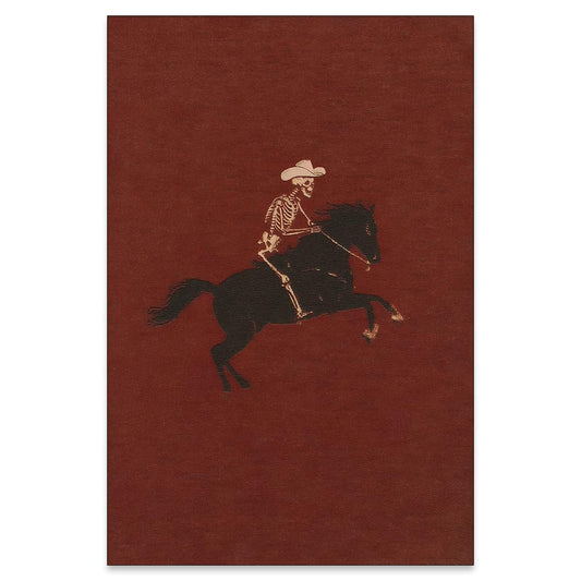 Retro Western Wall Art Skeleton Cowboy Poster Vintage Bucking Bronco Prints Quirky Western Horse Rider Painting Halloween Gothic Artwork for Country Farmhouse Bedroom Dorm Decor 16x24 in Unframed
