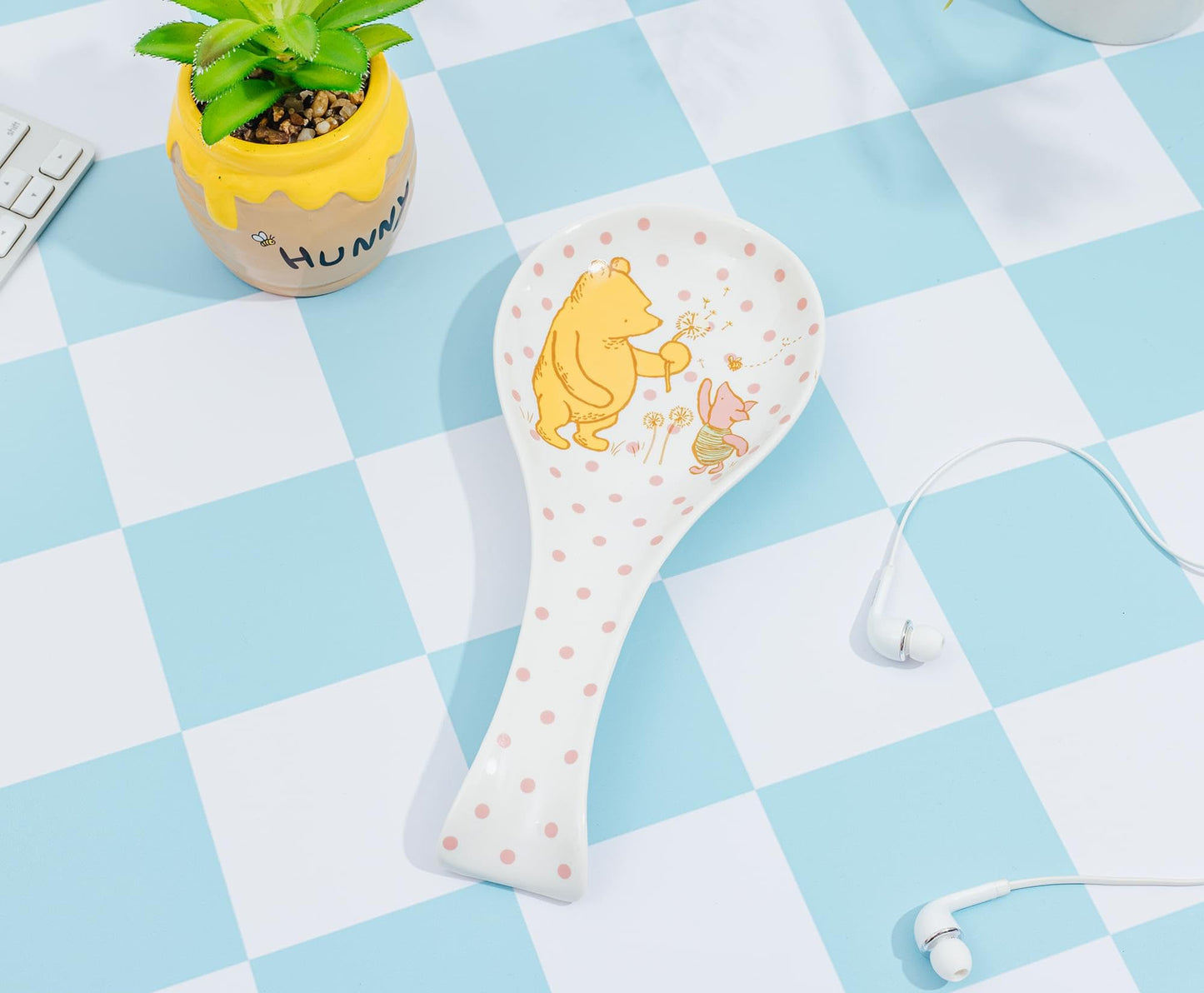 Disney Winnie the Pooh and Piglet Ceramic Spoon Rest Holder | Kitchen Organizer For Utensils To Keep Countertop Clean