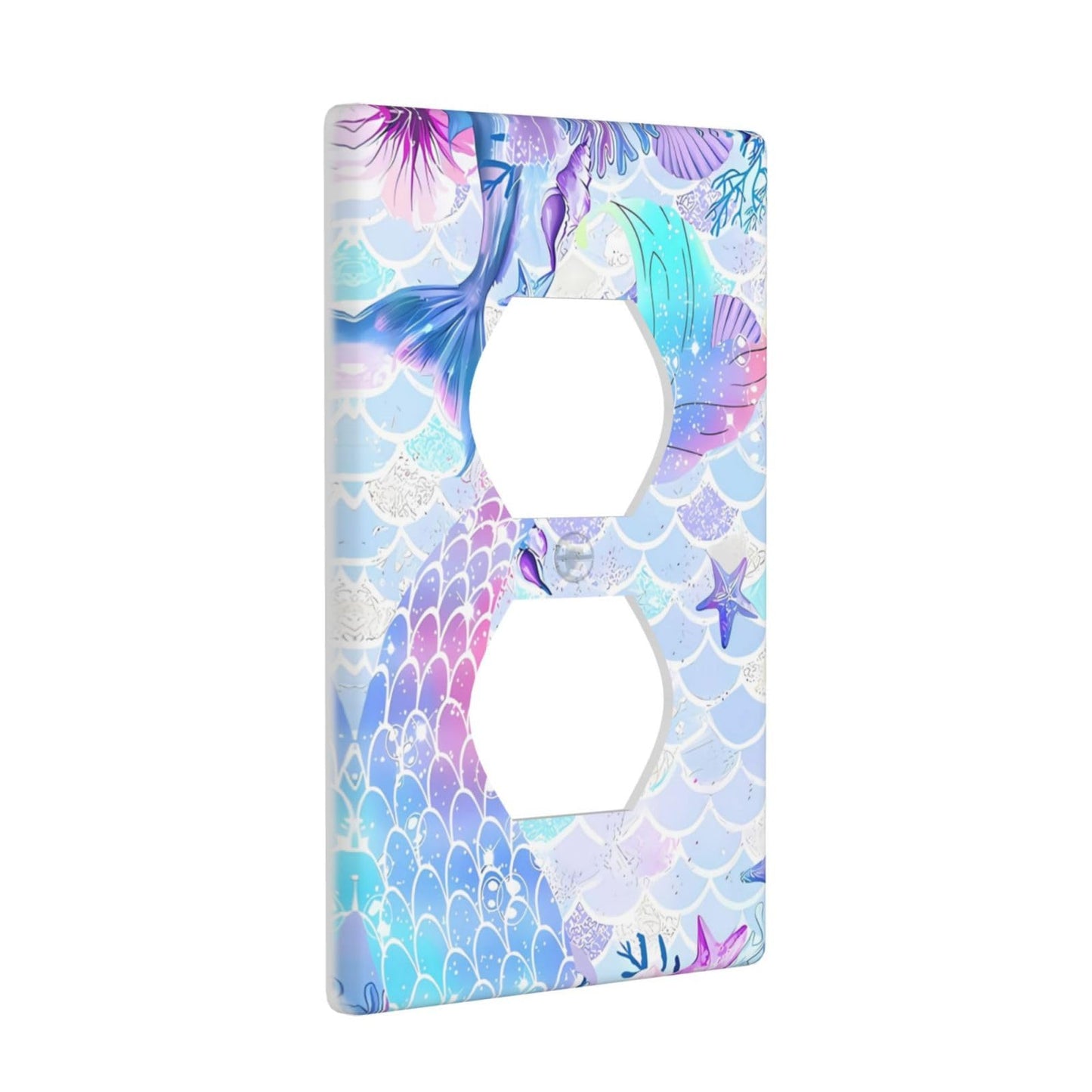 LWDZLHD Mermaid Girl Outlet Covers Light Switch Cover Plates Decorative Wall Plate Electrical Switchpalte Faceplate for Kid Bedroom Home Bathroom Decor 4.5" x 2.76"