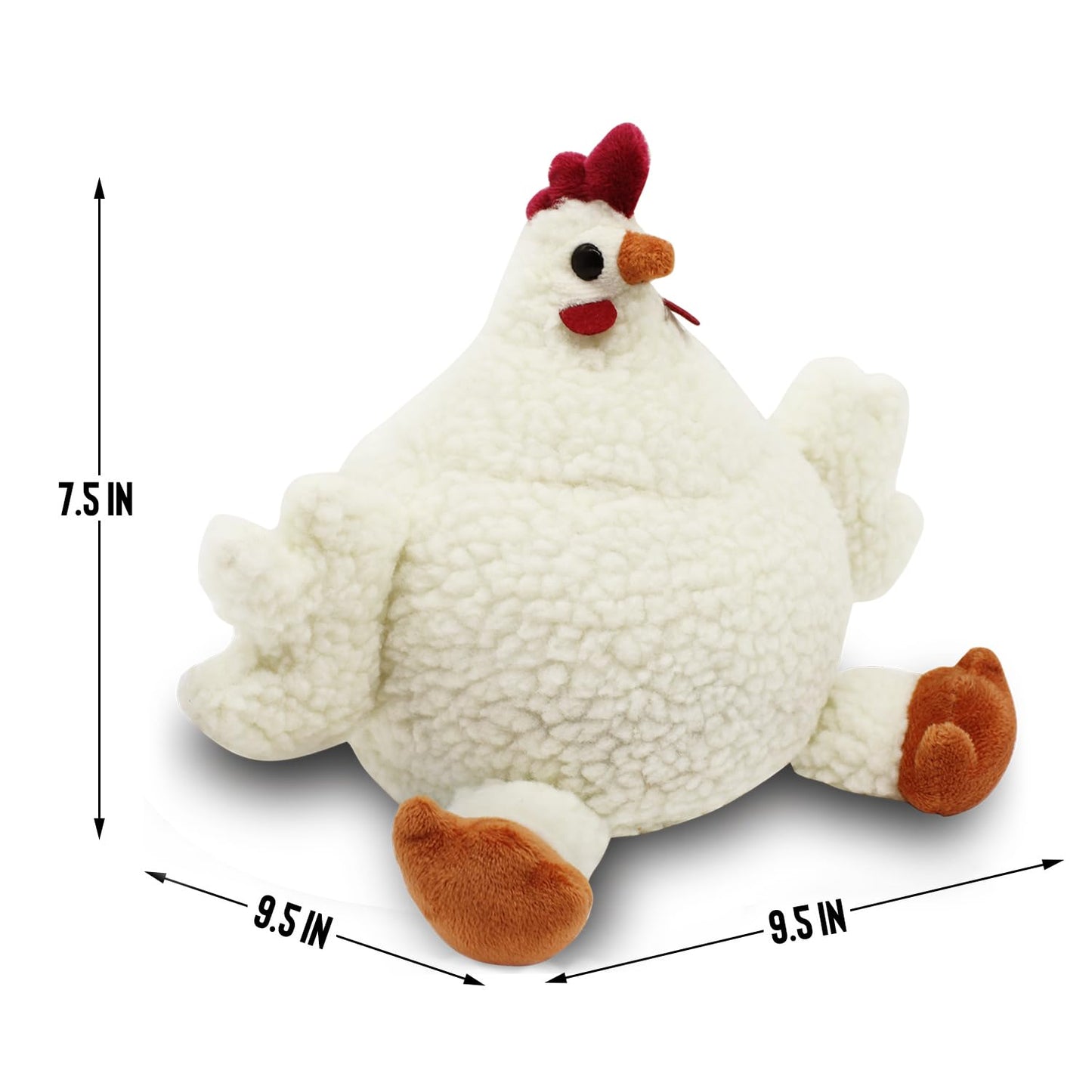 SANFERGE Cute Decorative Door Stopper for Home and Office Floor Door Stops, Fabric Animal Weighted Heavy Wall Protectors, White Chicken