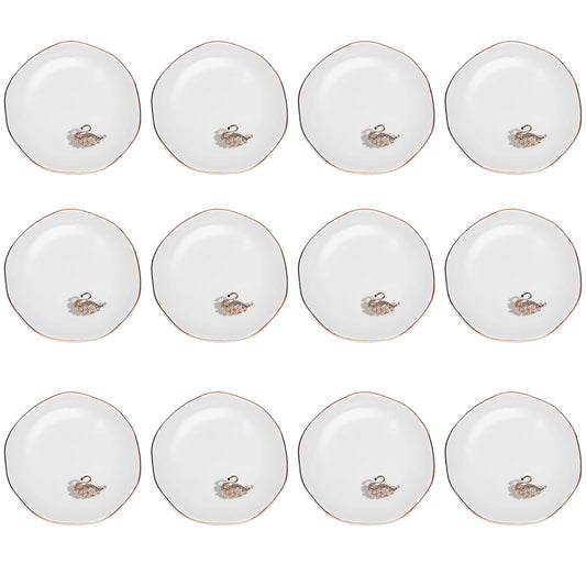 Shappy 24 Pcs Ceramic Ring Dish Bulk 4.5 in Small Jewelry Tray Porcelain Trinket Dish for Women Wedding Birthday Gifts(4.5 Inch,Round)