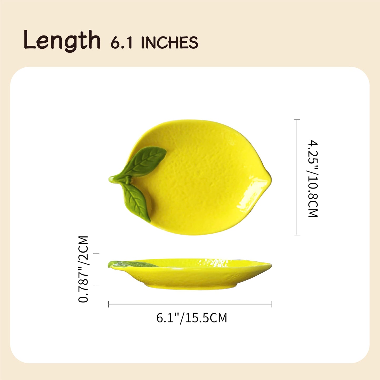 SEICASAYA Ceramic Spoon Rest Set of 2, Lemon Shaped Kitchen Utensil Holder, Decorative Yellow Ceramic Countertop Protector, 6.1 x 4.1 inches (Yellow Lemon)