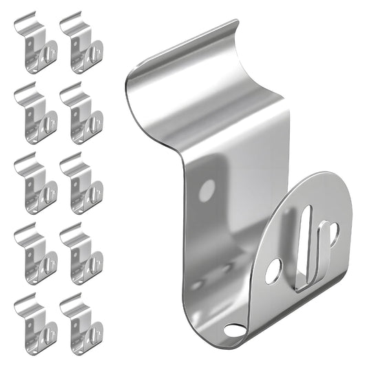 Vinyl Siding Hooks, 10-Pack Stainless Steel No Hole Vinyl Siding Clips, Holds up to 20lbs, Heavy Duty Siding Hooks for Hanging Outdoor, Double Clips for Wreaths, String Lights, Signs, Easter Decor