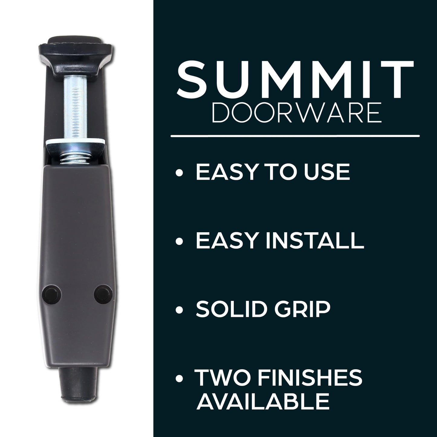 SUMMIT DOORWARE Heavy Duty Spring Loaded Step Down Door Stopper - Door Holder Ideal for Residential & Commercial Use - Duronotic Finish