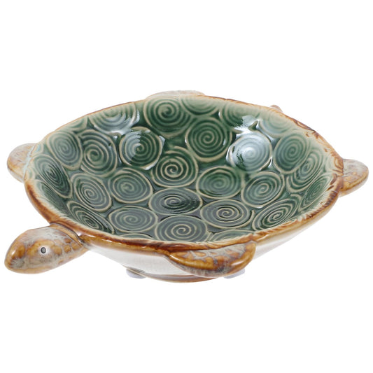 PACKOVE Ceramic Turtle Jewelry Plate Tray Organizer 6.69X5.11X1.57In for Rings Earrings Necklaces Bracelets Decorative Trinket Dish Desktop Storage