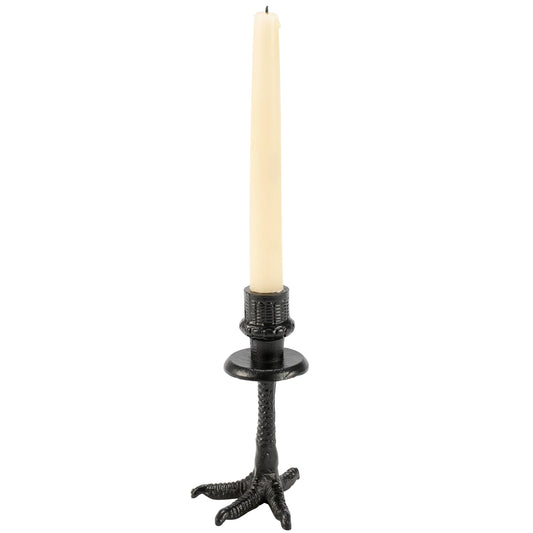 Primitives by Kathy Decorative Candle Holder, from Our Halloween Collection, Features a Sculpted Design that resembles a Crow Foot with Coordinating Design on top to Hold a Single Candle
