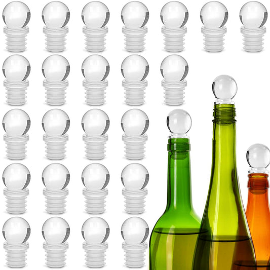 Wine Bottle Stoppers 24 Pack Wine Saver with Unbreakable Acrylic Wine Stopper for Decanter Beverages Champagne Liquors Oils Diffuser Bottles