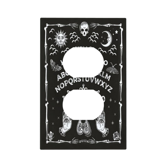 Wpshijia Black Witchy Skeleton Skull Gothic Sun Moon Single Duplex Wall Plate Covers Novelty Light Switch Cover 1 Gang Outlet Plate Decorative Unique Electrical Receptacle Art Faceplate Switchplate