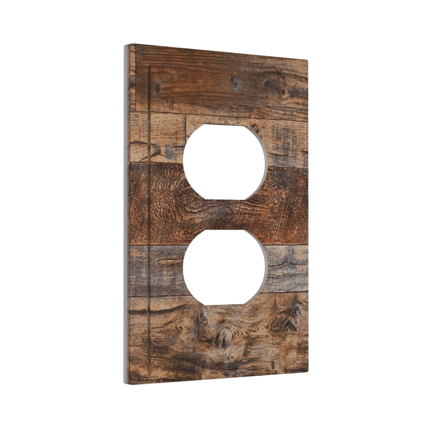 MUZUMU Rustic Reclaimed Wood Duplex Outlet Cover Plate