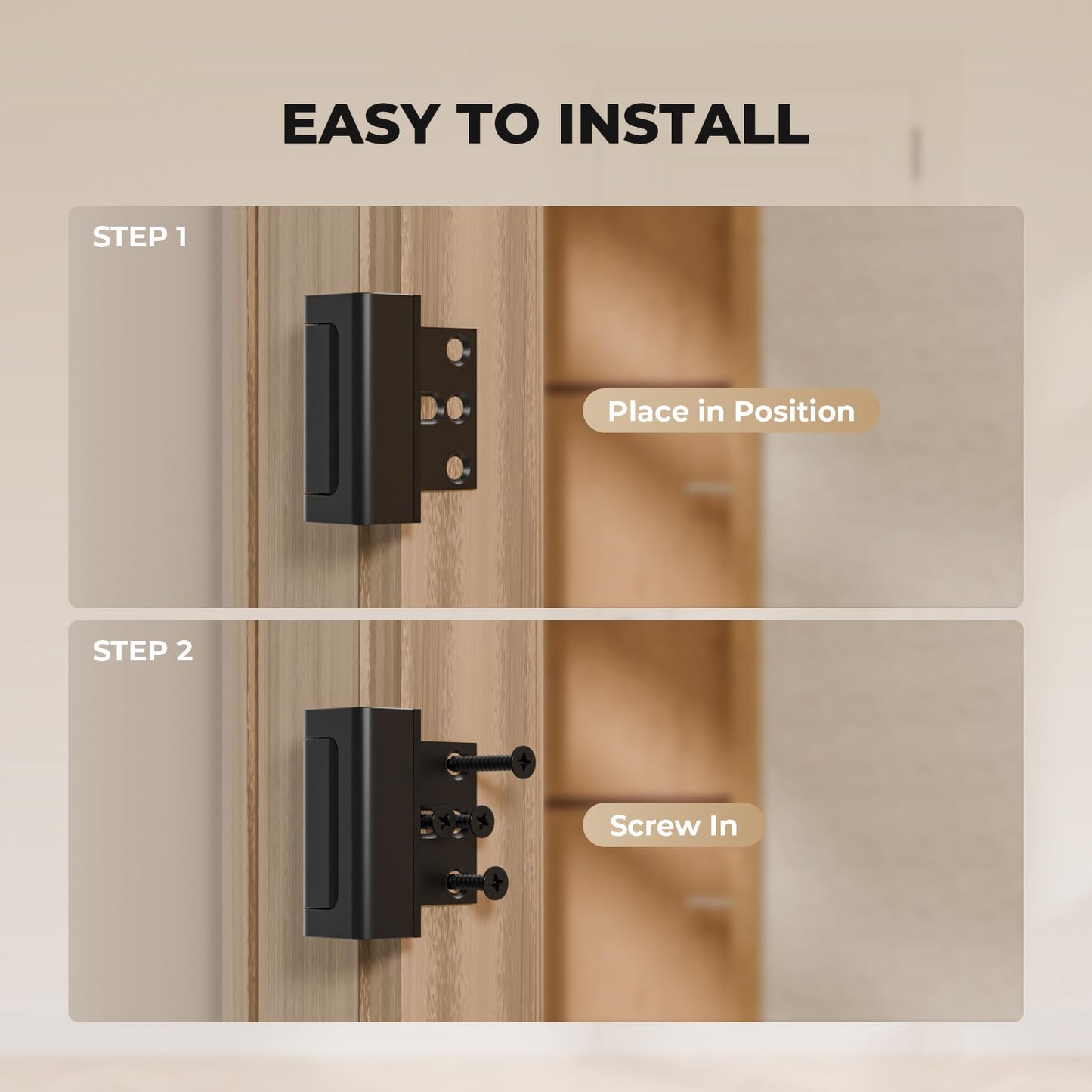 Steinwhale 3 Pack Home Security Door Reinforcement Lock, Childproof Safety Door Lock Latch Stopper, Removable Screw-Mounted, Prevent Home Unauthorized Entry, Aluminum Construction, Withstands 800 lbs