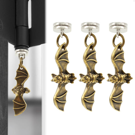 Brass Bat Hinge Head Home Decoration Set of 3 - Door Magnetic Hinge Dropper Hanging Bat - Vintage Door Decor Magnet