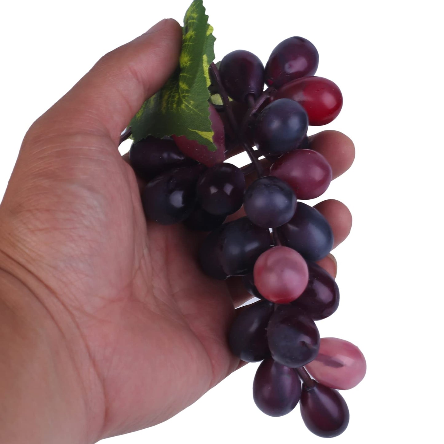 VEOAY Fake Grapes Artificial Fruit Mini Grapes Clusters for Home House Kitchen Party Wedding Decor (10, Purple)