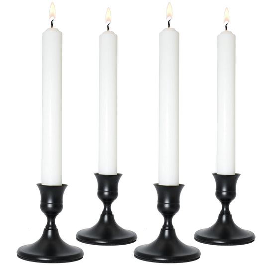 LEPAOSHENG Candlestick Holders, Black Metal Taper Candle Holder, Vintage Candle Holders for Pillar Candles, Table Mantel Wedding Festive Decor Party Party Decor Christmas Decorations,Set of 4