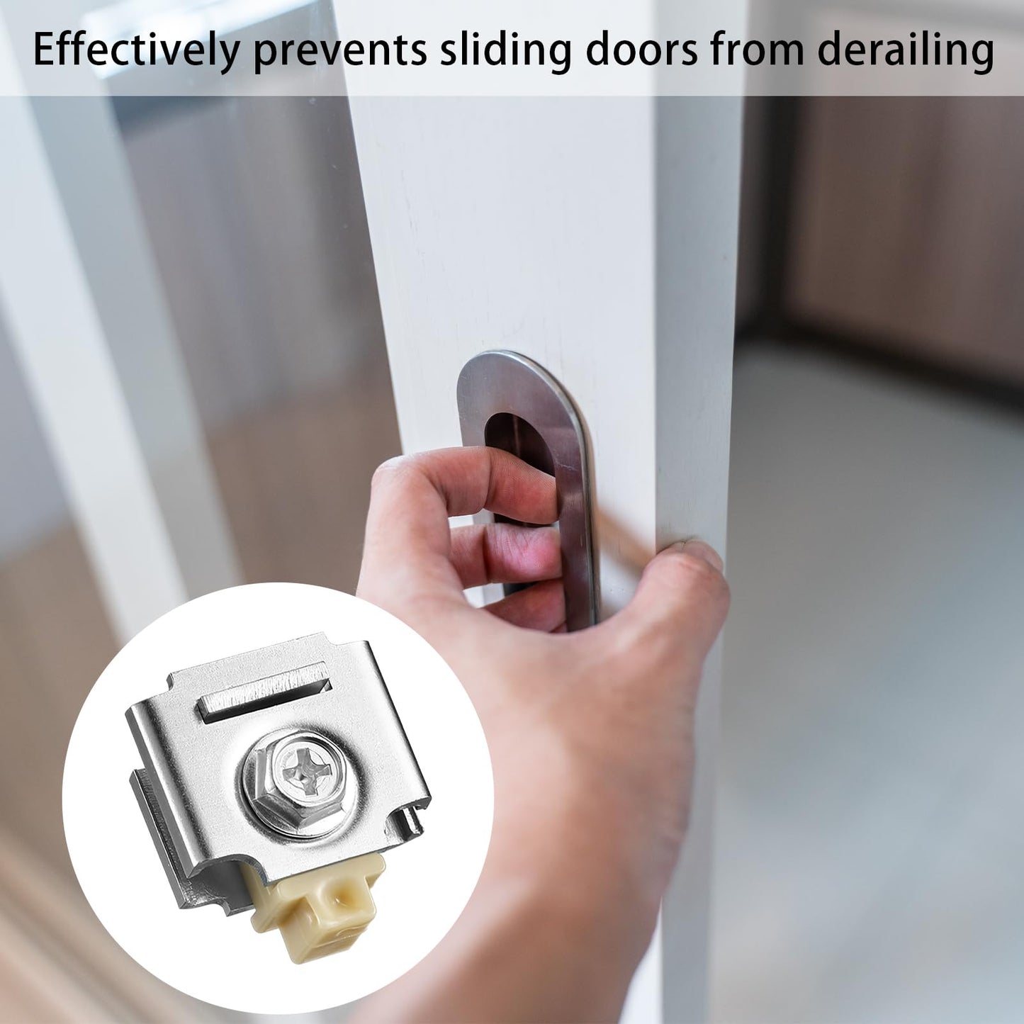 Otoolling 4 Pcs Sliding Door Stop Pocket Door Stopper Track Stop for Bi-Passing Doors