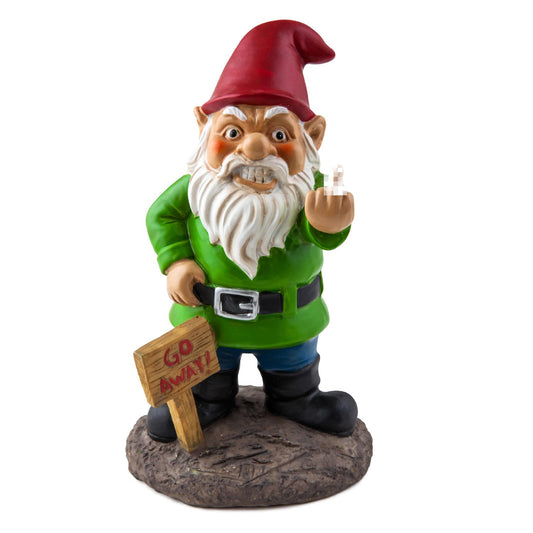 BigMouth Inc Go Away Garden Gnome Statue, Funny Outdoor Lawn & Yard Figurine, Housewarming Gag Gift Sculpture Decorations