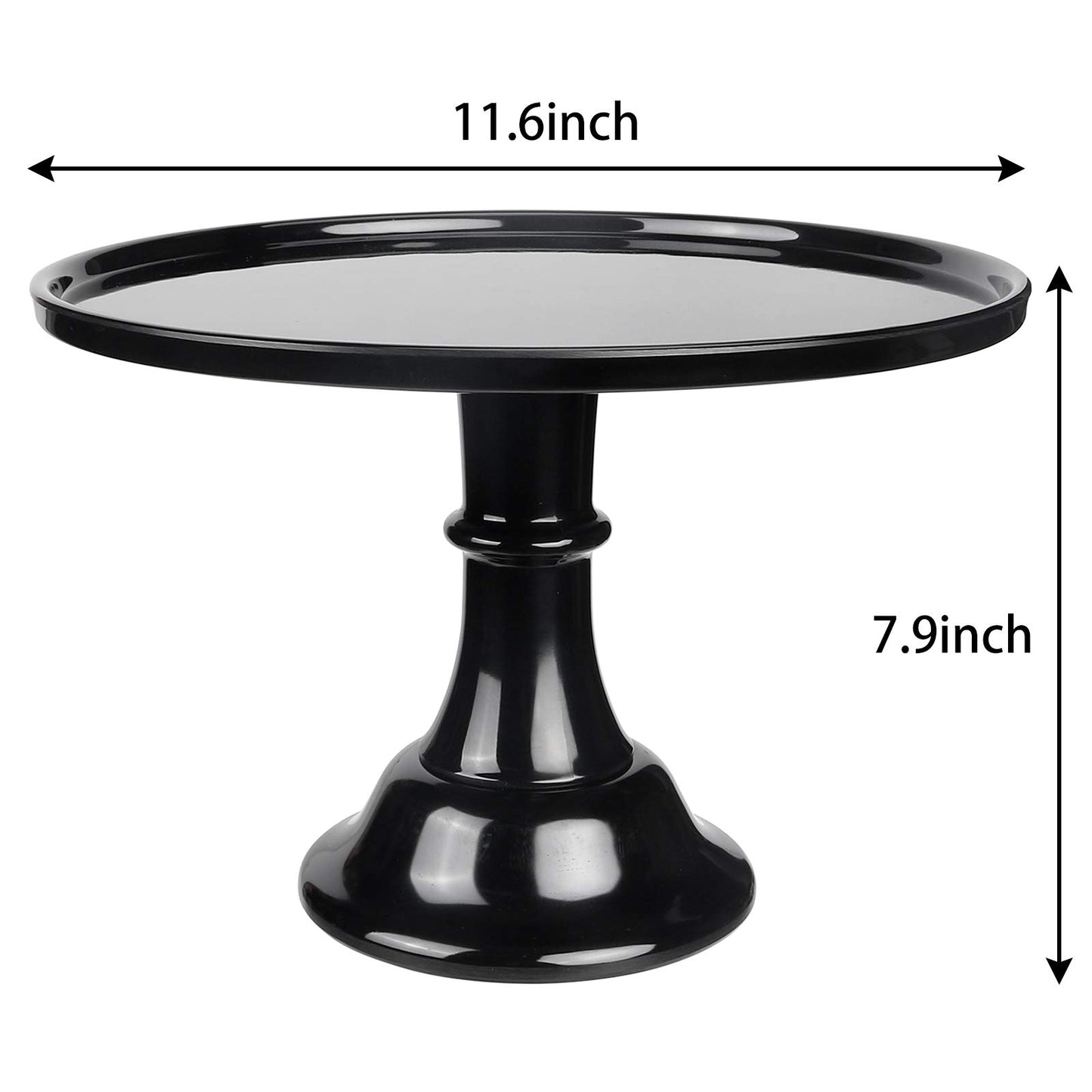 KLASKWARE Round Cake Stand Black 11" Melamine Cake Display Stand Dessert Cupcake Display Tray for holiday,Graduation,Wedding,Birthday,Party,Baby Shower,Anniversary,Ceremony,Christmas