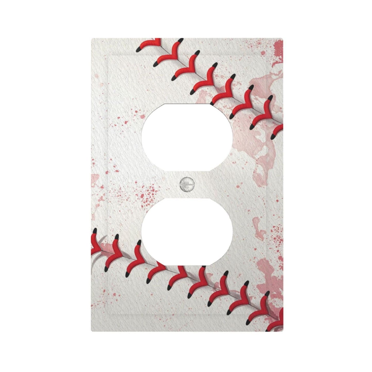Wmhusu Outlet Covers Baseball Sports Ball Game 1 Gang Duplex Light Switch Cover Plate Decorative Wall Plates Electrical Switchplate Receptacle for Bathroom Bedroom Decor（2 Pack）