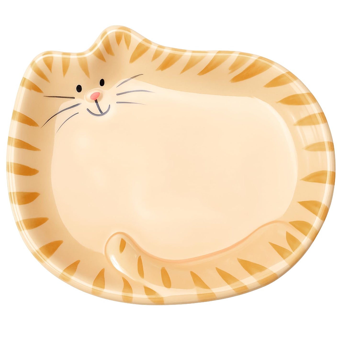 Acellegic 4 Inch Cat Tea Bag Holder Dish Coaster Ceramic Cats Spoon Holder Rest Tea Lover Gifts Soap Coaster for Home Party Decoration(Orange Tabby Cat)