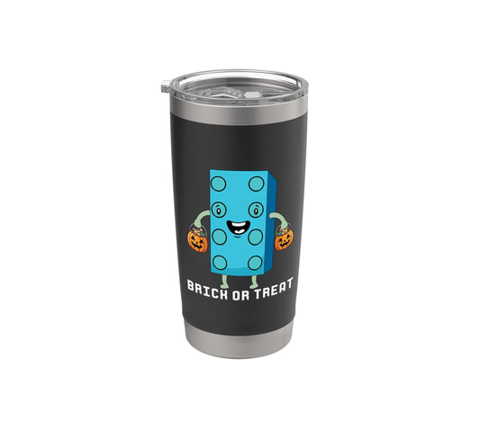 Brick Or Treat Brick Master Builder Block Funny Halloween Stainless Steel Insulated Tumbler