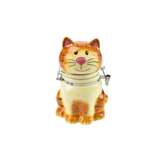 Hand-Painted Earthenware Pretty Kitty Hinged Jar by Boston Warehouse