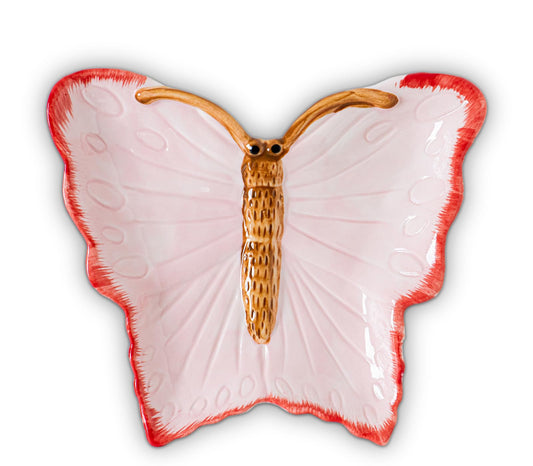 Ceramic Butterfly Spoon Rest for Kitchen Counter & Stove Top (Pink)