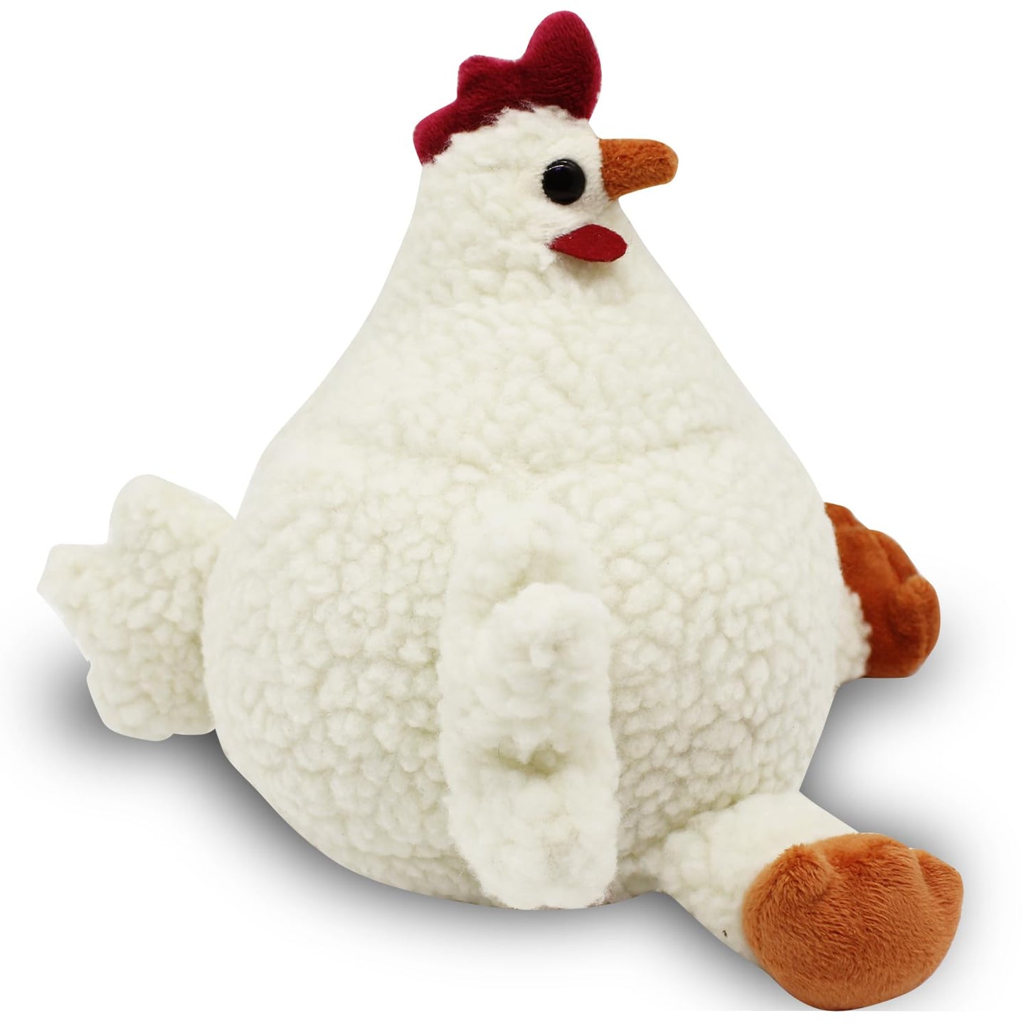 SANFERGE Cute Decorative Door Stopper for Home and Office Floor Door Stops, Fabric Animal Weighted Heavy Wall Protectors, White Chicken