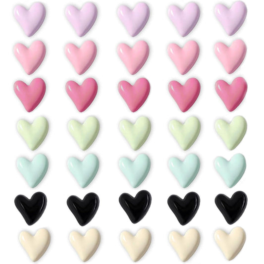 GLFYJOU 35Pcs Strong Heart Fridge Magnets - Scratch-Free, Colorful Decorative Whiteboard Locker Magnets for Classroom Kitchen Office Home