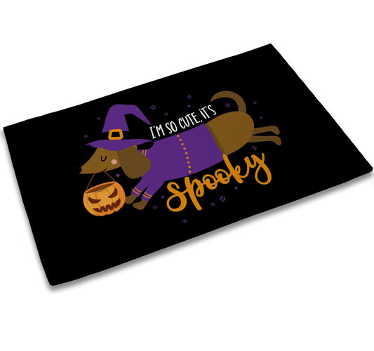 TUBAMQ Halloween Dachshund Dog Door Mat Outdoor,Happy Spring Pumpkins Doormat,Autumn Welcome Mat for Entrance Home Decor,Farmhouse Yard Decorative Floor Mat for Indoor(30"x17")
