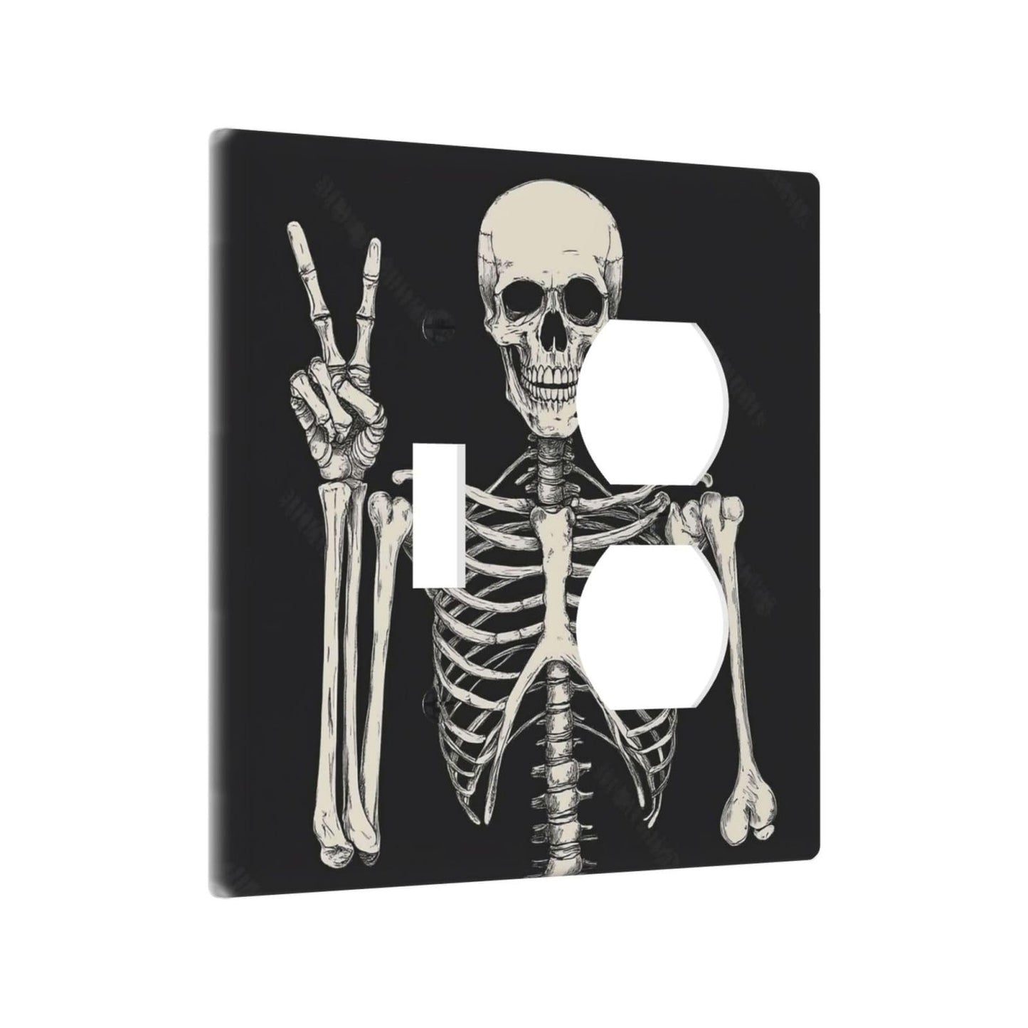 Donecmminery Wallplates Skeleton Skull Boho Hippie Dark Background 1 Toggle 1 Duplex Switch Plate Electrical Gfci Faceplate Decorative Light Switch Covers For Cabin Office Decor