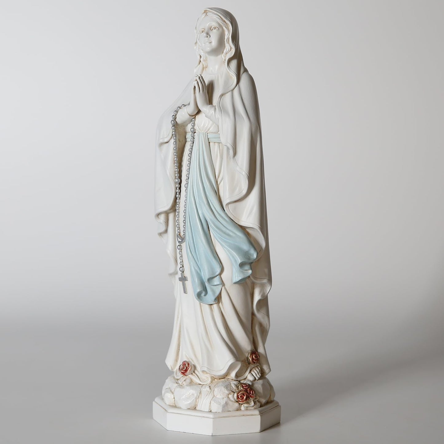 Grace4Joy Our Lady of Lourdes Statue, 12 Inches Mother Mary Statue Outdoor Garden Decor, Hand Painted Lourdes Virgin Mary Sculpture Catholic Gifts for Mom, Grandmother