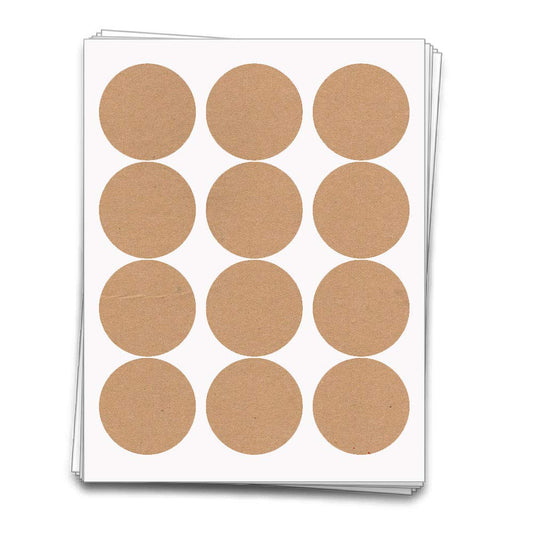Canning Jar Labels 2.5 Inch Round - 120 Pack Brown Kraft Labels for Mason Jar Lids, Pantry Organization Labels for Food Storage and Kitchen Organization