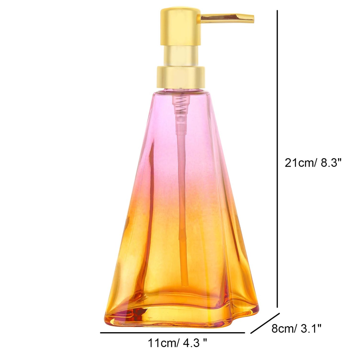 YunNasi Soap Dispenser with Pump, Refillable Liquid Hand Soap Dish Soap Dispensers for Bathroom Counter, Kitchen Sink (PurpleOrange)