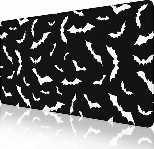 Gaming Mouse Pad, Large Swarm of Bats Mouse Pads for Desk, Non-Slip Rubber Base Mousepad, Keyboard Mouse Mat Desk Pad with Stitched Edges, 35.4x15.7 inch