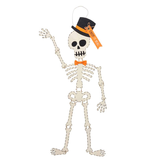 Mud Pie Skeleton Halloween Door Hanger, 65", White (40060032T)
