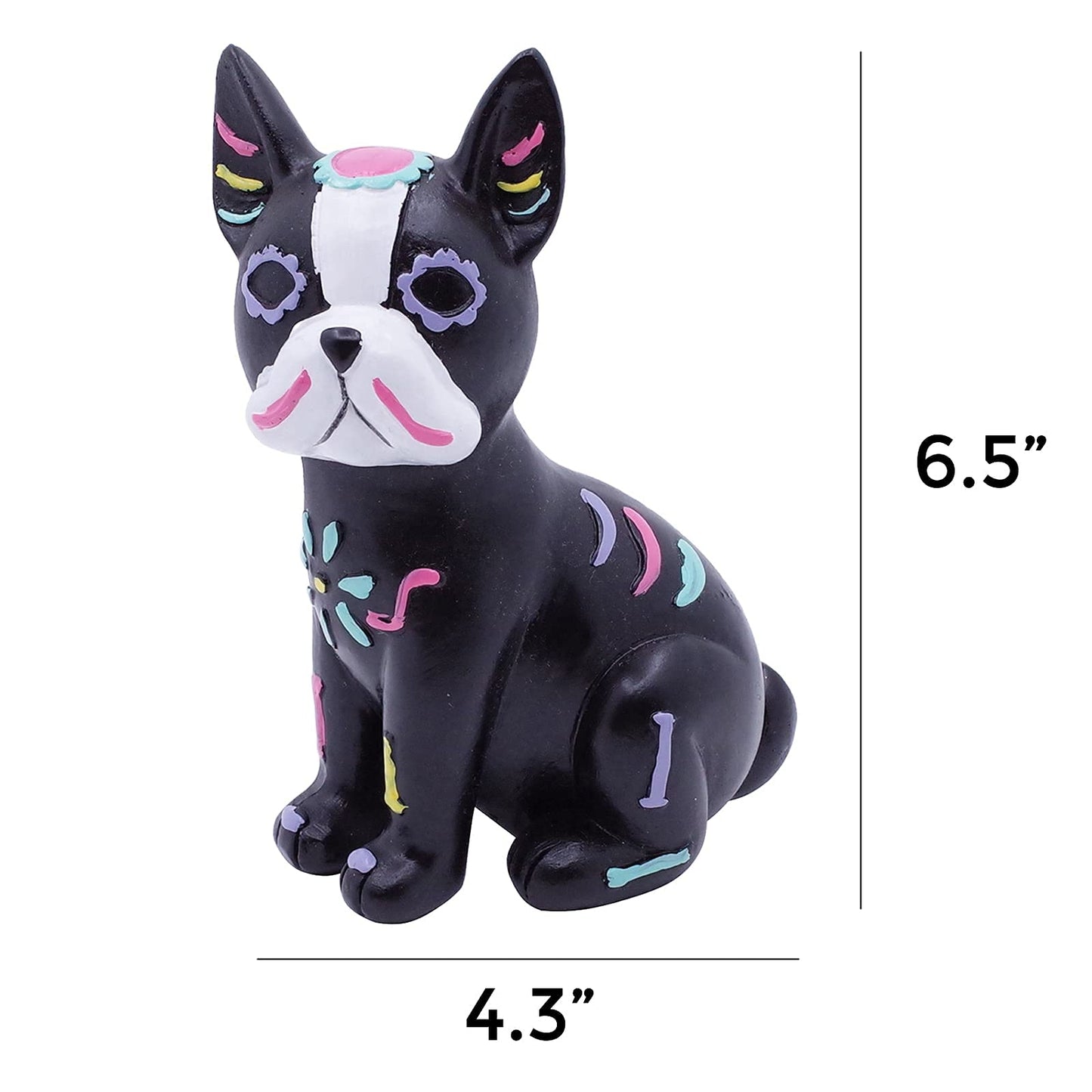 Etistta Day of The Dead Dog Figurine, 6.5 inch Polyresin Halloween Dog Statue for Halloween Home Desk Decorations