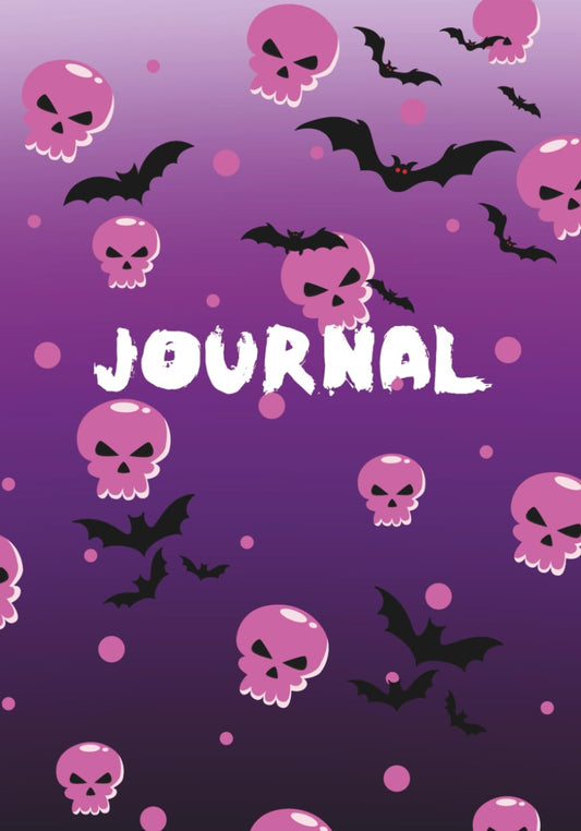 Skulls & Bats Halloween Journal: 7x10" ruled lined notebook, with a soft paperback cover, use as a notepad, memo book, great for adults, teens, ... supplies, note taking and use in the office