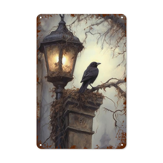 Funny Metal Tin Sign Happy Halloween Wall Art Decor Scary Vintage Retro Poster Plaque For Home Office Garage 8x12 Inch