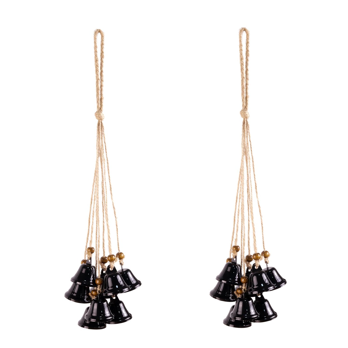Hanging Witch Bells for Door,2 Pc Halloween Door Bells Hanger Christmas Bells for Witchy Home Decor 8 Black Bells Witchcraft Supplies