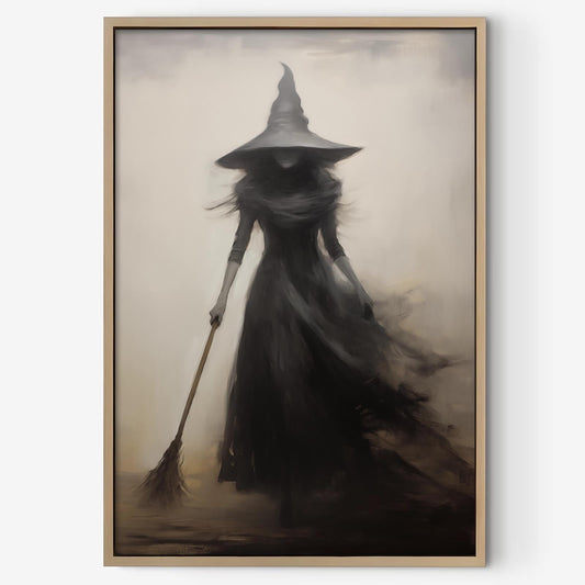 Dthllay Dark Gothic Witch Wall Art Canvas Vintage Rustic Poster, 16x24inch No Frame