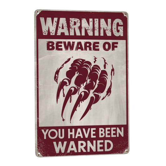 8x12 Inch Metal Sign Halloween Warning Beware You Have Been Warned Retro Wall Decor For Front Entry Porch Hallway Garage Party Room And Halloween Wall Display Spaces
