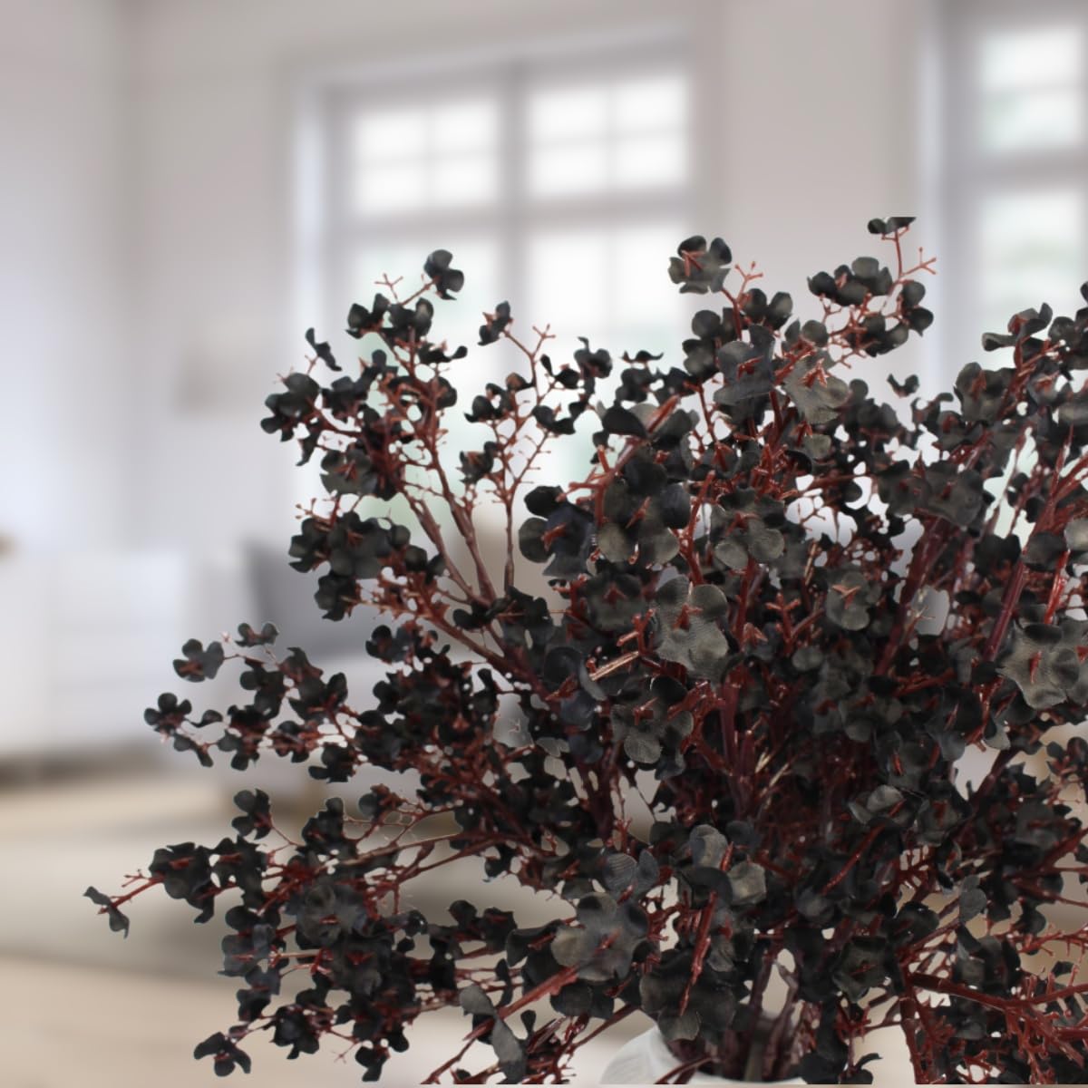 DoubleWood Artificial Black Flowers, 10 Pcs Fake Baby's Breath, Black Gypsophila Faux Flowers for Halloween Home Decor, Gothic Decor, Floral Arrangement, Table Centerpieces (10, Black)