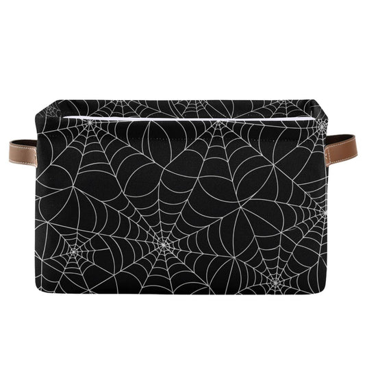 ALAZA Halloween Spider Web Black Foldable Storage Box Storage Basket Organizer Bins with Handles for Shelf Closet Living Room Bedroom Home Office 1 Pack