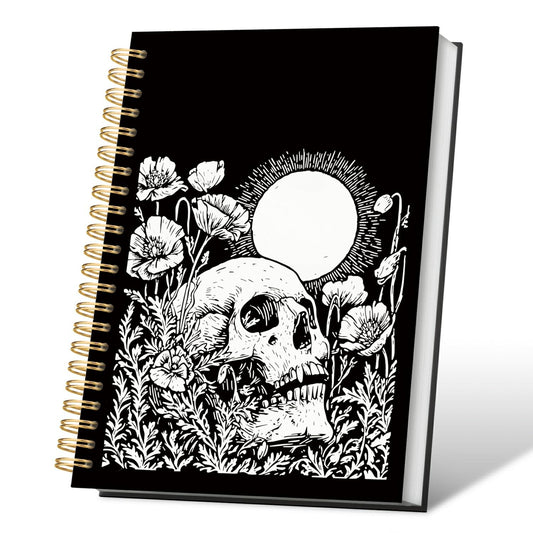 VONTP Goth Skull Spiral Notebook Journal for Office Supplies, 5.5x8.3