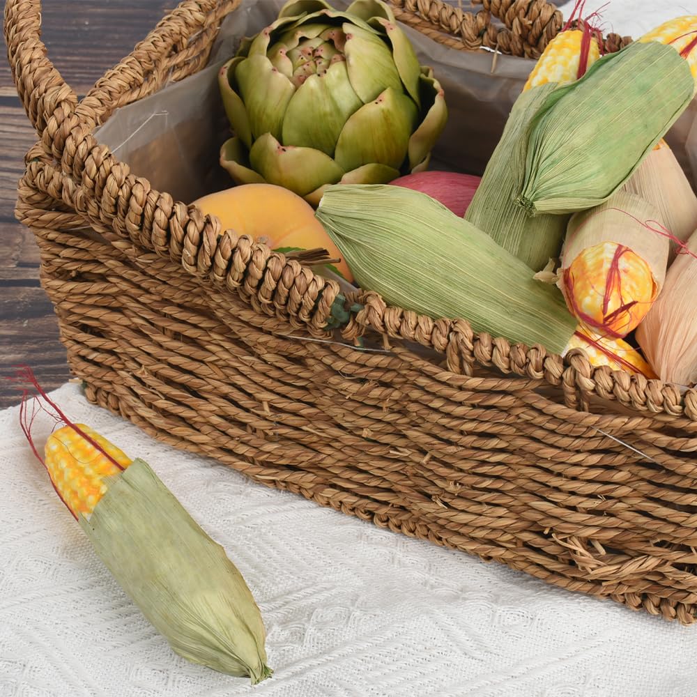 Hagao Fake Corn Husks Artificial Vegetables Simulation Corns Fake Vegetable for Home Kitchen Decoration 8PCS