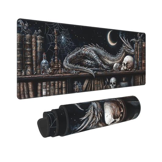 Mystical Dragon Mouse Pad 31.5 X 11.8 Inch Big Desk Rubber Base Stitched Edges Keyboard Pad XXL Mouse Mat for Home Game and Office