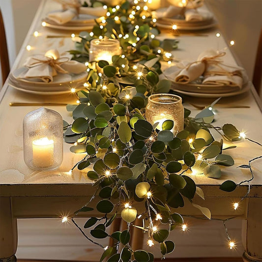 6FT Fairy Light Olive Vine Garland with Timer, 2 Pack – Pre-Lit Artificial Olive Branch Decor with Warm LEDs, Battery Operated Twinkling Tree Lights for Fireplace, Table, Holiday & Everyday Home Decor