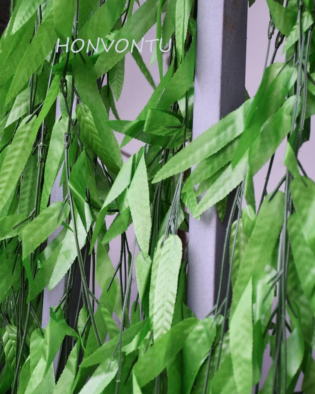 HONVONTU 50PCS 300 FT Artificial Vines Greenery Garland Faux Willow Vines Fake Foliage Leaf Silk Plants Greenery Decoration for Home Wall Aesthetic Wedding Arch Apartment Room Windowsill Balcony
