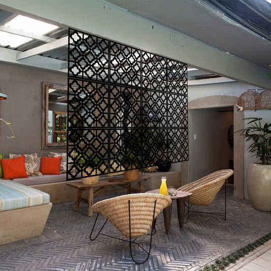Stepstall 12 Pcs PVC Hanging Room Divider,Thick Decorative Flower Design Room Divider Partitions Panel Screen for Decorating Bedroom Dining Kitchen Office Studio Restaurant Hotel Decor