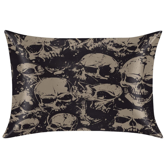 Skull Satin Silk Pillowcase for Hair and Skin Pillow Cases Standard Size