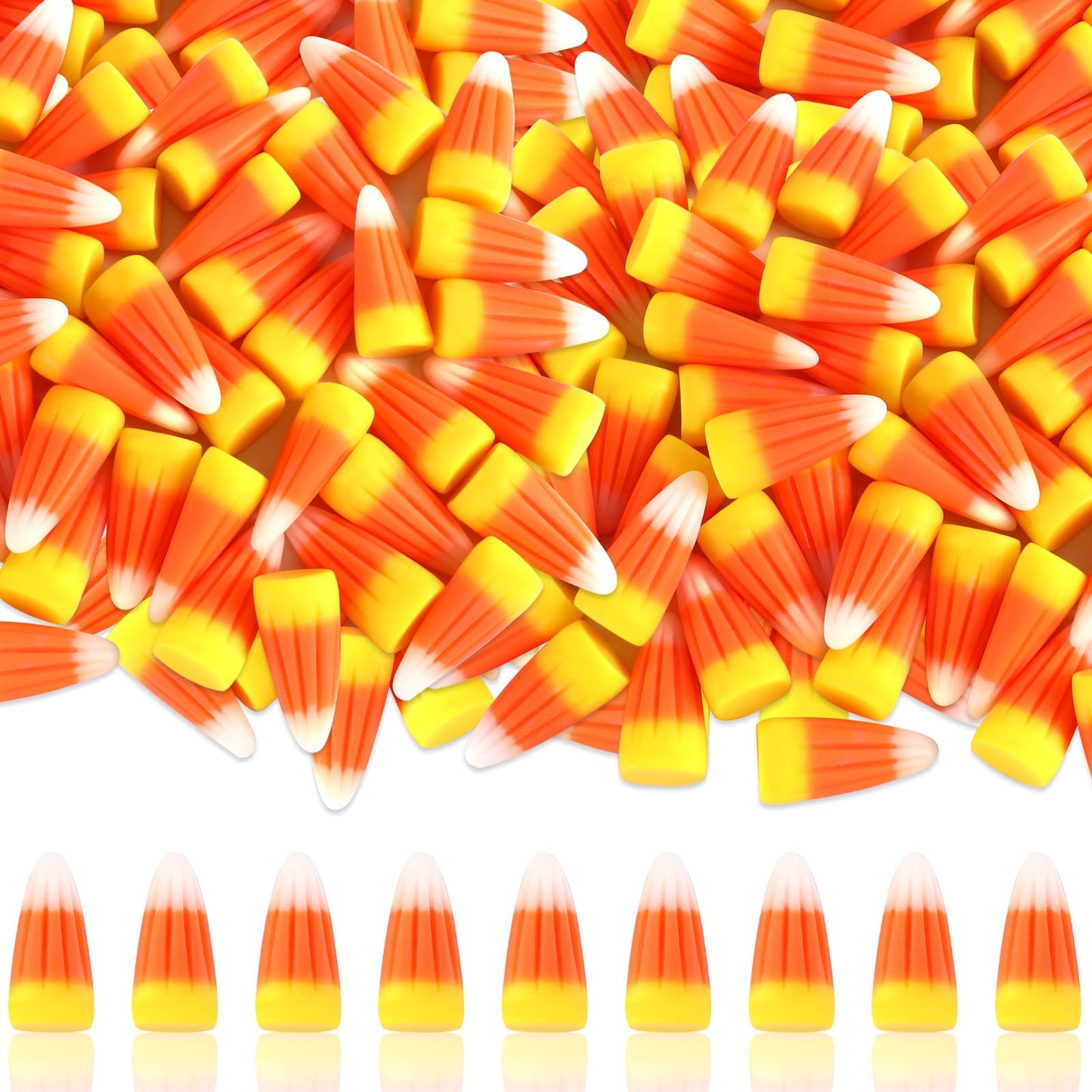 JUNEBRUSHS 50 Pcs Fake Candy Corn Resin Halloween Table Decorations